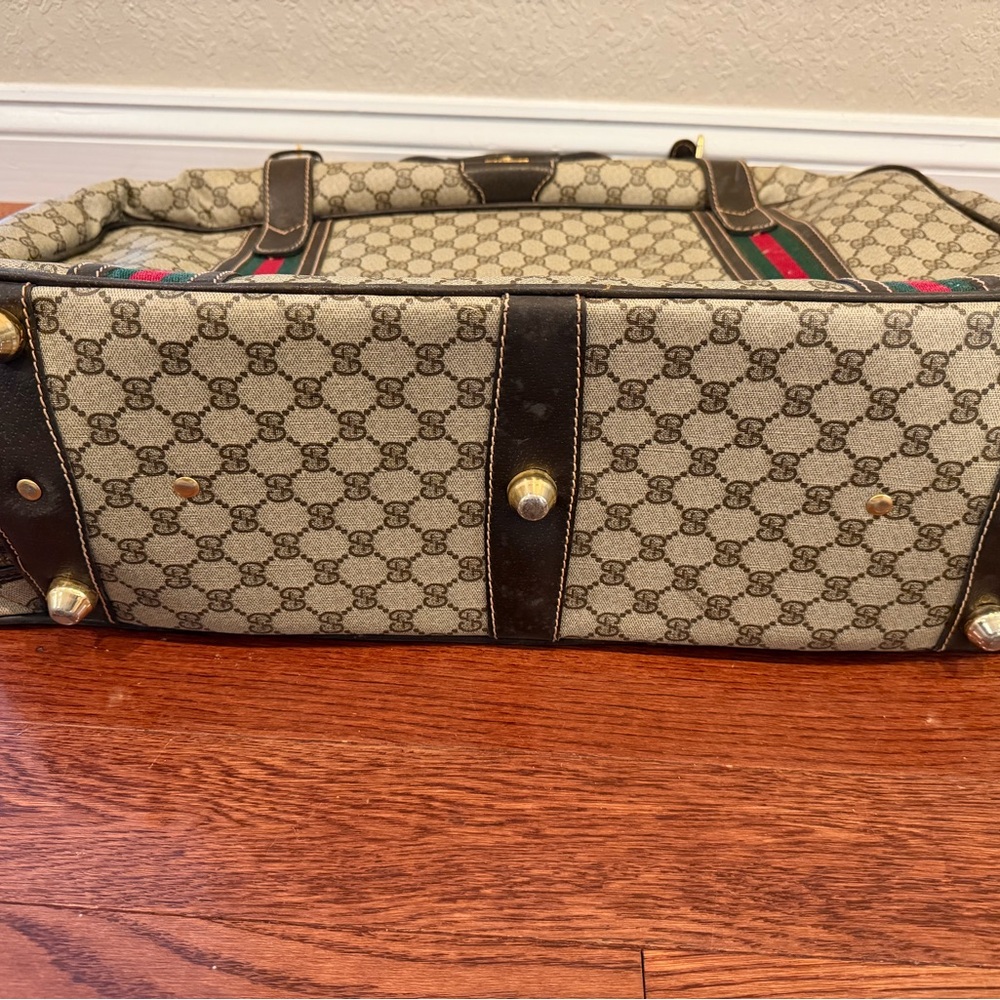 Vintage Gucci Web Brown Monogram Luggage - Picture 5 of 5